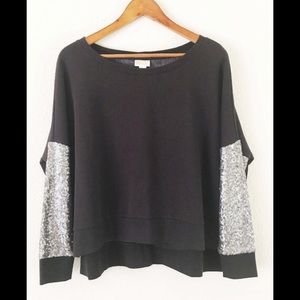 Amuse society back sweater with sequins